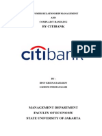 Citibank's CRM and Complaint Handling Strategies