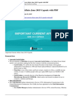 Important Current Affairs June 2015 Capsule With PDF