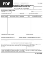 U.S. Customs Form