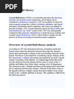 Overview of Crystal Field Theory Analysis