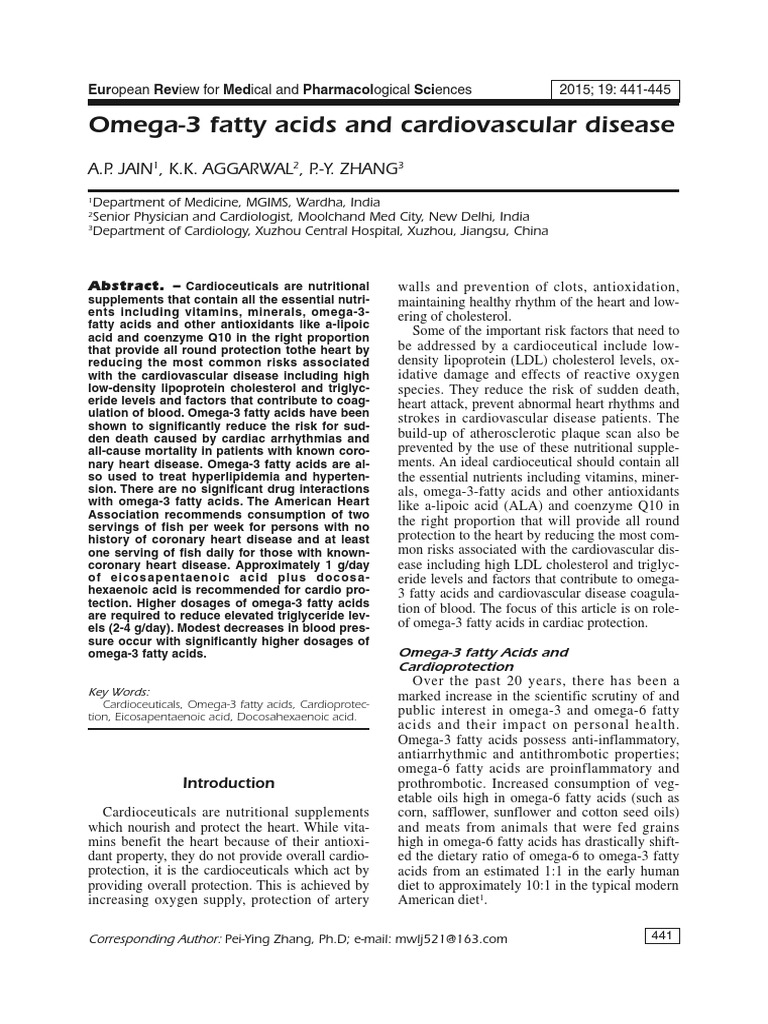 Omega-3 Fatty Acids for Heart Health | PDF | Omega 3 Fatty Acid ...