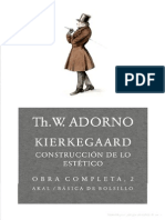 Adorno, Theodor - Kierkegaard, Construcción de Lo Estético