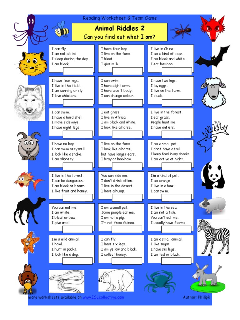 715 Animal Riddles 2 Medium | PDF | Animals And Humans | Nature