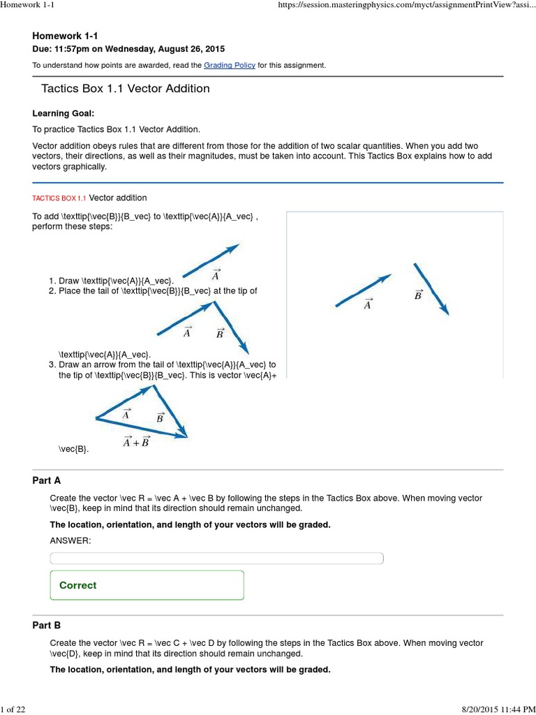 homework 1 vectors and relativity answer key