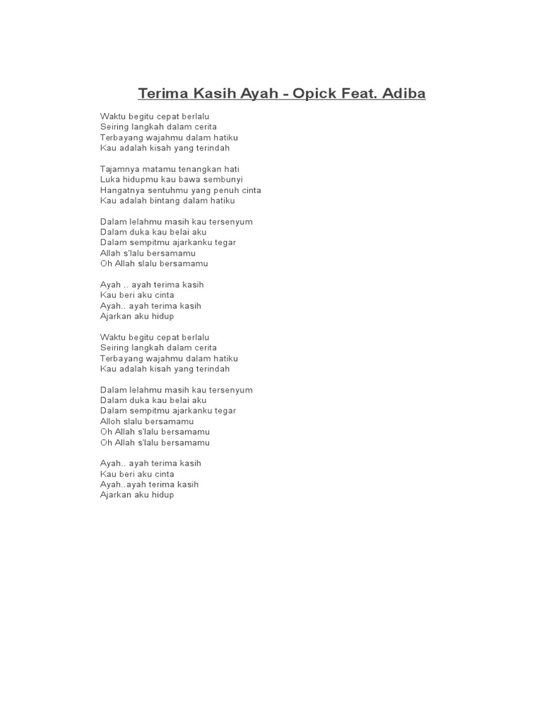 Terima Kasih Ayah Pdf