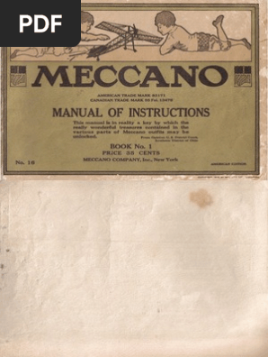 Meccano.(marque de fabrique N°16043).Manuel d'instructions