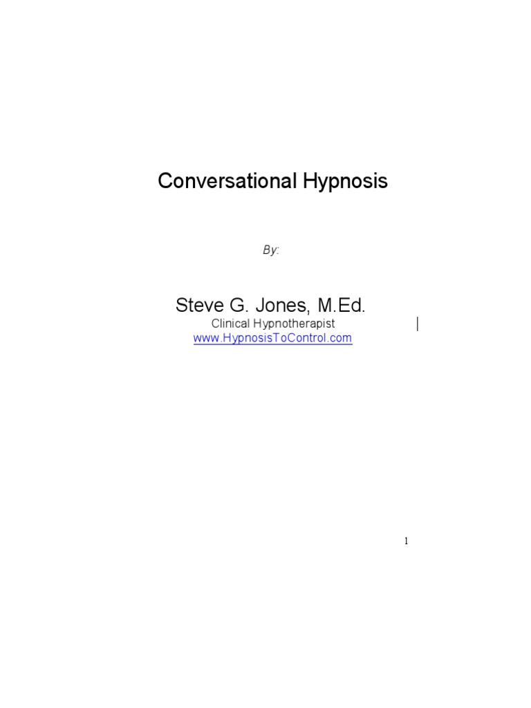 Conversational Hypnosis Ebook PDF Hypnotherapy Hypnosis