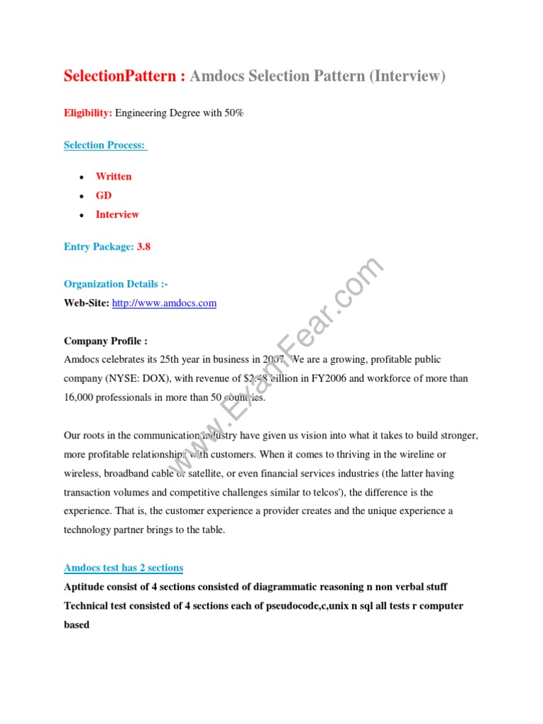 Amdocs Interview Questions | PDF | C (Programming Language 