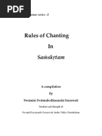 Rules of Chanting in Samskritam