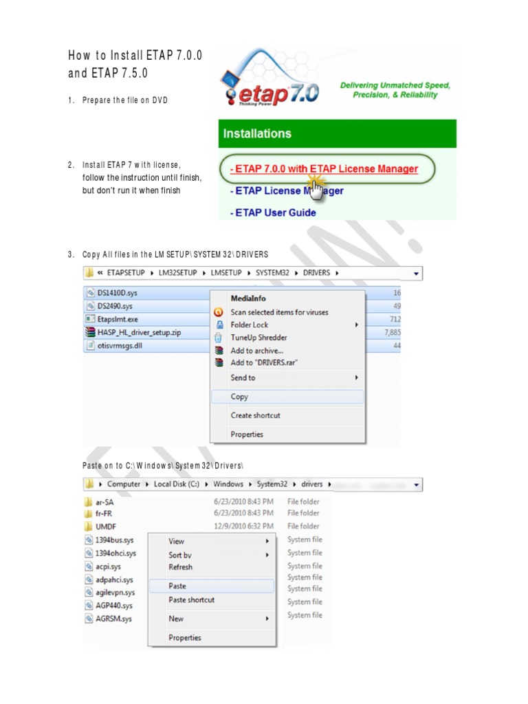 How To Install ETAP 7.0 and 7.5.0 | PDF