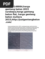 Download 082186148884Harga Genteng Beton 2015 SurabayaHarga Genteng Beton Flat Harga Genteng Beton Mutiara 2015Jualgentengbetoncom by Produsen Genteng Beton SN285508101 doc pdf
