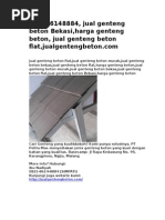 Download 082186148884 Jual Genteng Beton BekasiHarga Genteng Beton Jual Genteng Beton FlatJualgentengbetoncom by Produsen Genteng Beton SN285508150 doc pdf