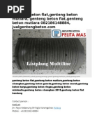 Download Genteng Beton FlatGenteng Beton Mutiara Genteng Beton FlatGenteng Beton Mutiara 082186148884 Jualgentengbetoncom by Produsen Genteng Beton SN285508155 doc pdf