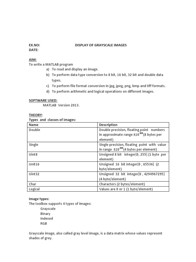BM2406 Digital Image Processing Lab Manual | PDF | Computer Vision ...