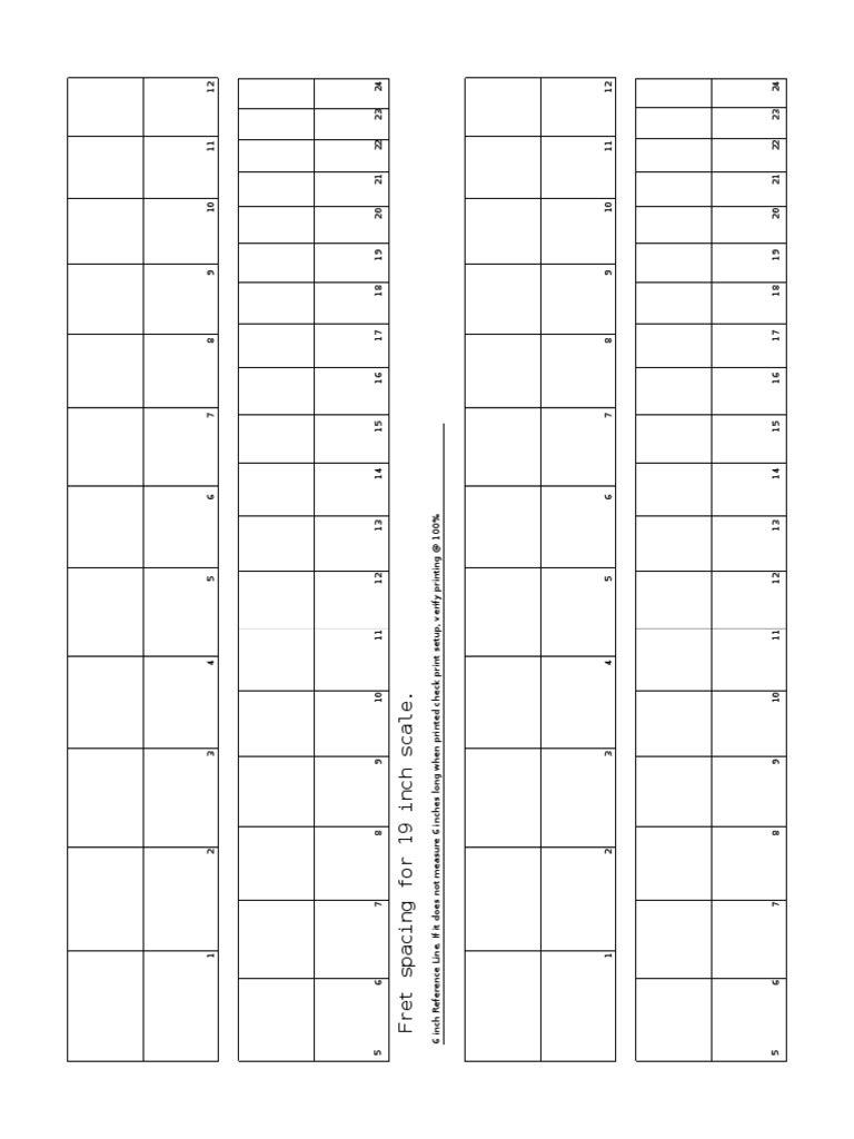 Fret Calculator Printable Template