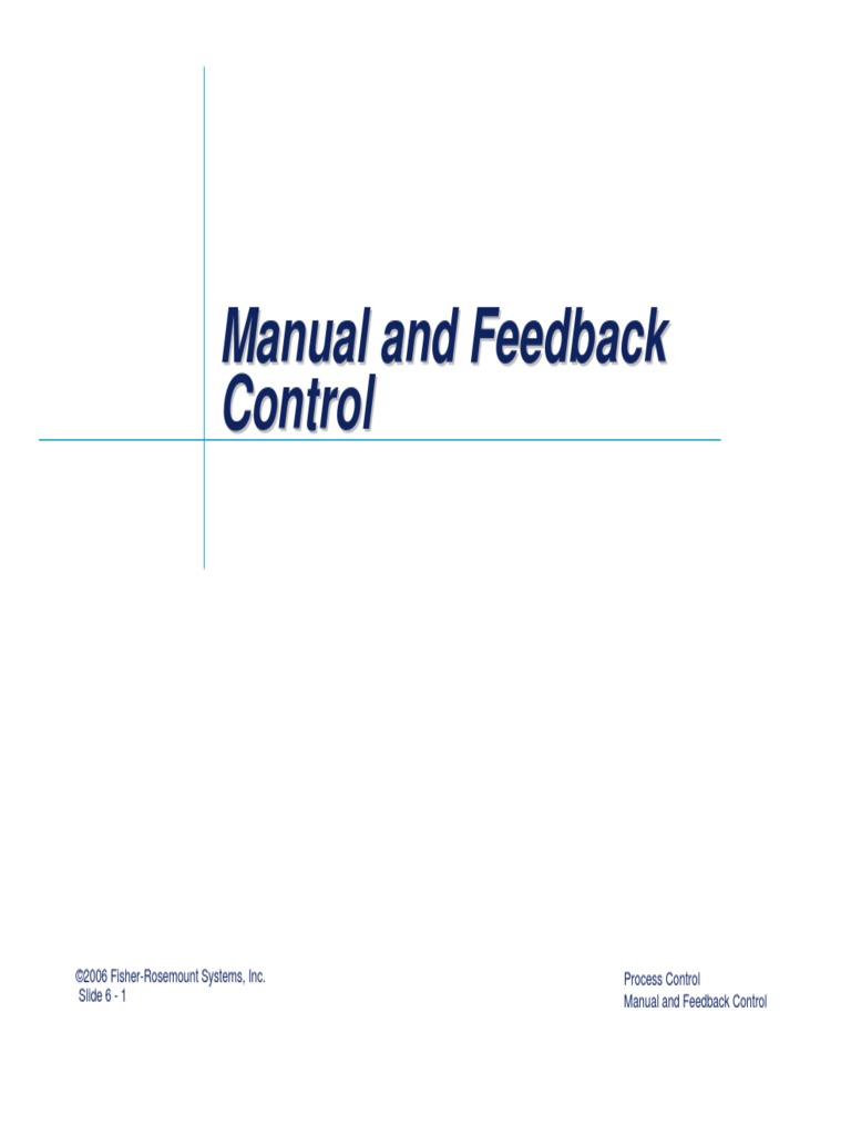 Manual and Feedback Control PDF Control Theory Feedback