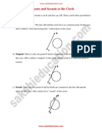 Tangents and Sec Ants to the Circle