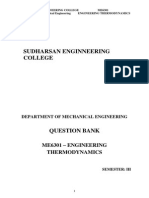 ME6301 Engineering Thermodynamics Question Bank