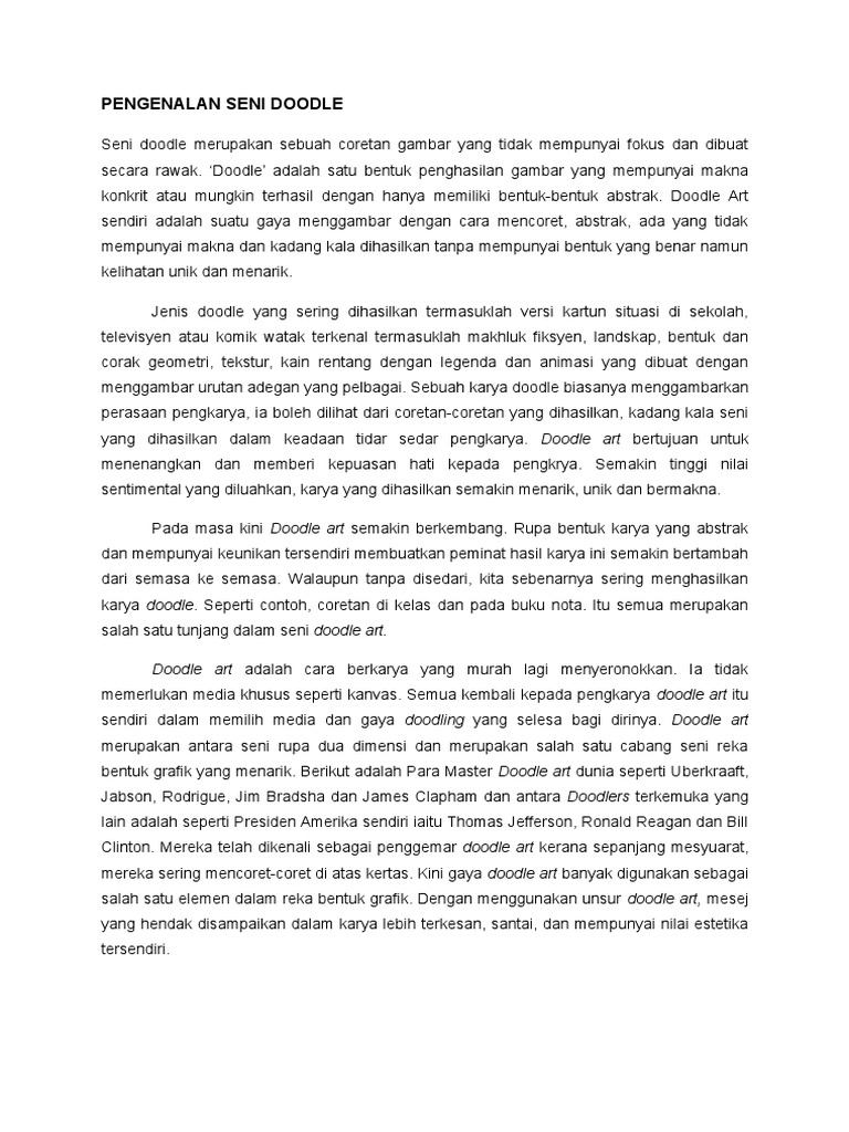 Pengenalan Seni Doodle Art | PDF