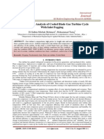 Thermodynamic Analysis of Cooled Blade Gas Turbine Cycle With Inlet Fogging