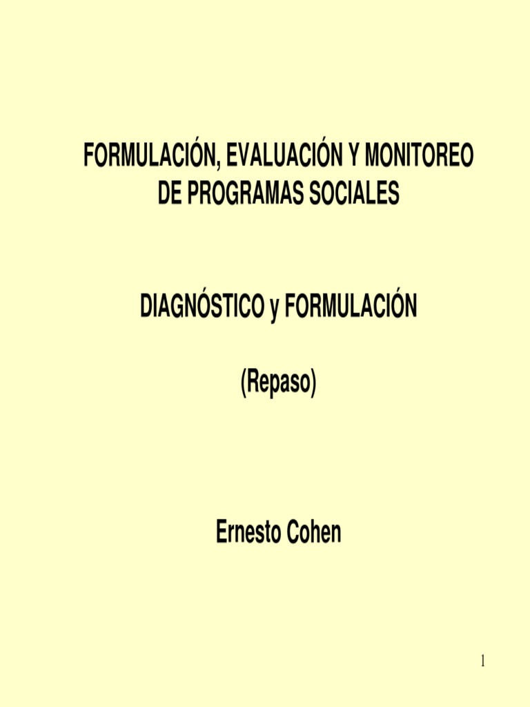 Evaluación y Formulación de Proyectos Sociales | PDF | Población ...