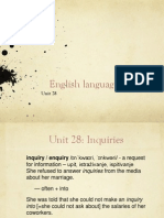 English Language IV, Unit 28
