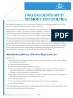 Supporting Students With Working Memory Difficulties
