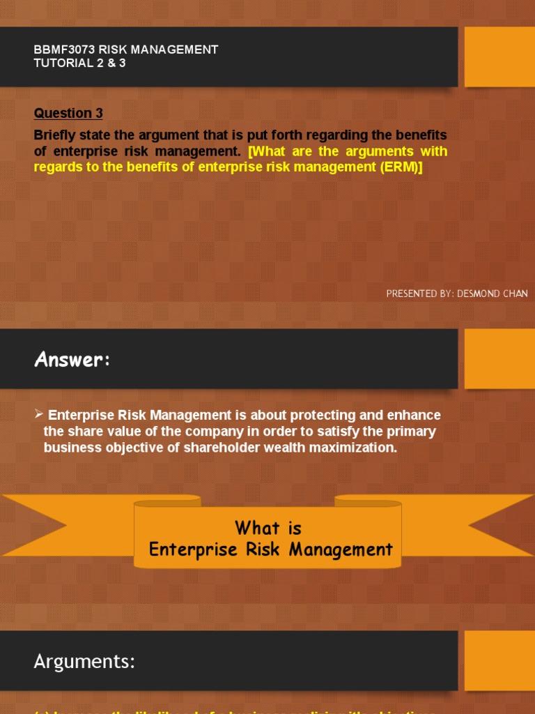 Risk Management Tutorial Presentation | PDF | Enterprise Risk ...