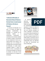 La Gerencia de Mercadeo y La Generación de Nuevos Productos y Servicios Frente A La Actual Escasez de Productos y Servicios en Venezuela