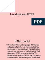 Introduction To HTML