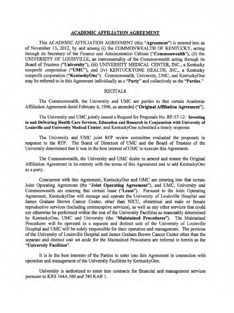 Short Academic Affiliation Agreement | PDF | Medical School | Residency ...