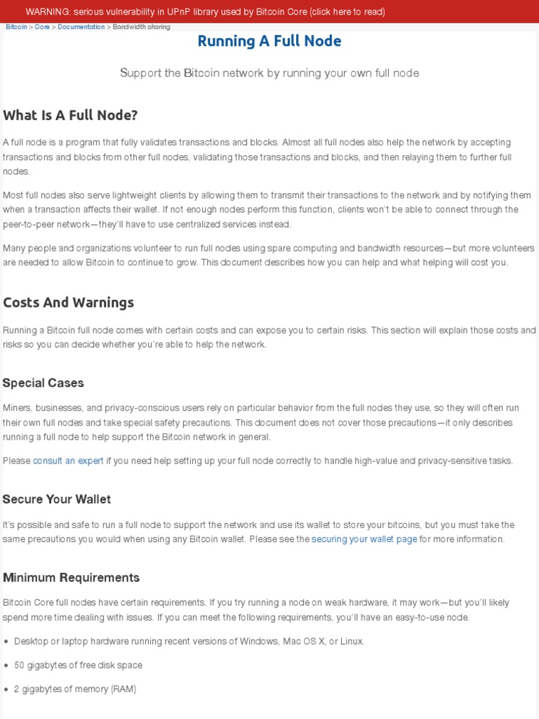 Running Your Own Bitcoin Full Node | PDF | Command Line Interface | Bitcoin