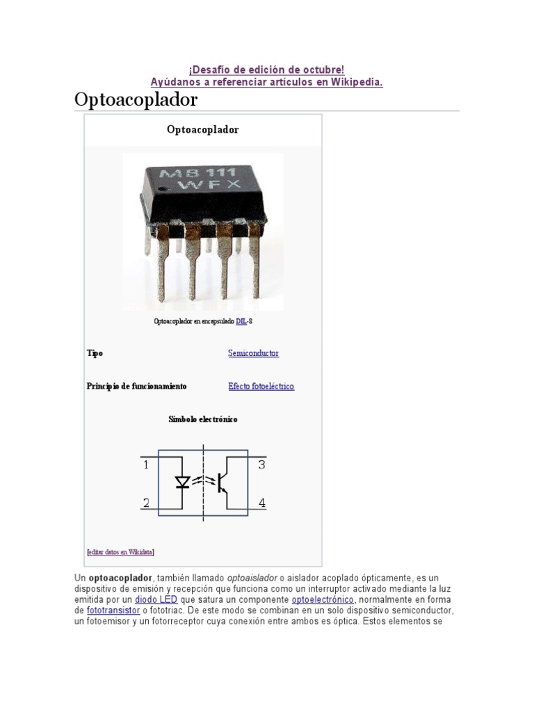 OPTO | PDF | Componentes eléctricos | Ingenieria Eléctrica