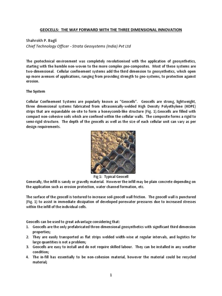 Geocells: Innovations in Erosion Control | PDF | Road | Road Surface