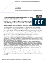 La Espiritualidad Sana Aleja Algunos Factores Que Producen Ansiedad y Depresión - ZENIT - El Mundo Visto Desde Roma PDF