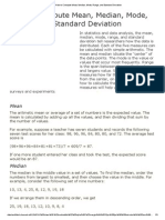 How To Compute Mean, Median, Mode, Range, and Standard Deviation