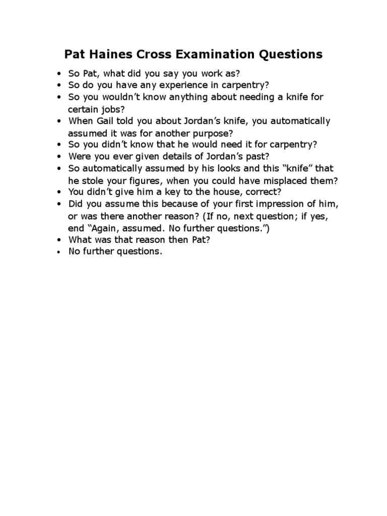 Rost Mock Trial Cross Examination Pdf