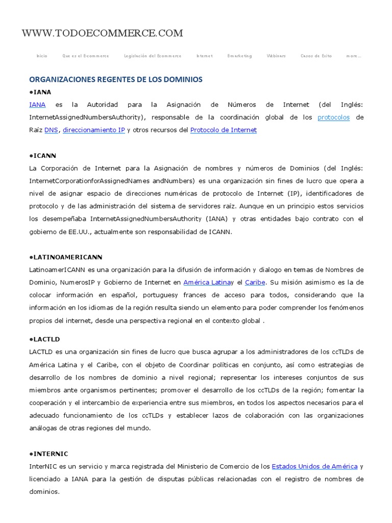 Quienes Regulan Internet | PDF | Nombre de dominio | Estándares de internet