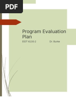 Program Evaluation Plan: Eidt 6130-2 Dr. Burke