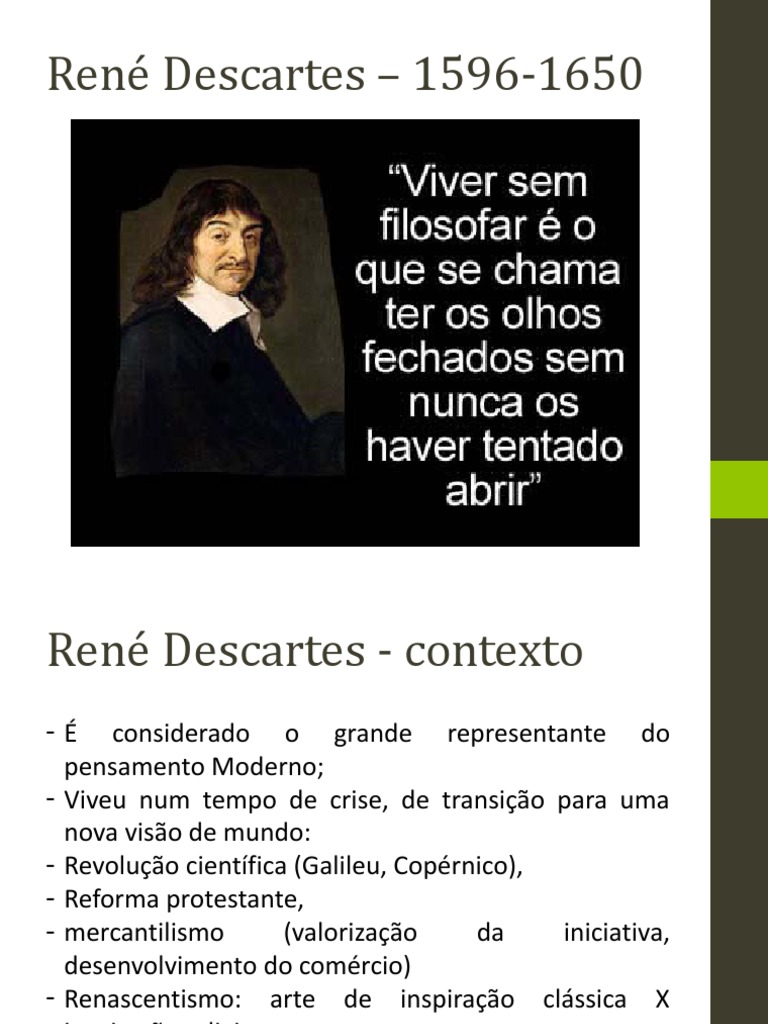 Biografia e Filosofia de Descartes | PDF | René Descartes | Ideia