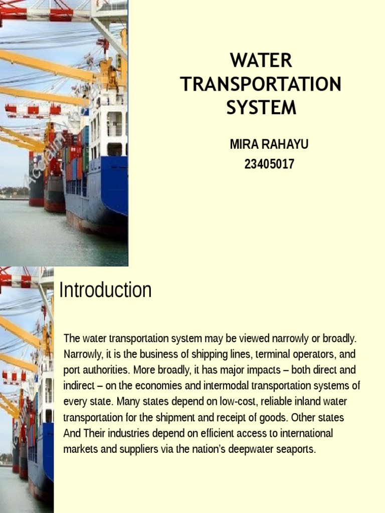 Water Transportasi System Port Intermodal Freight Transport