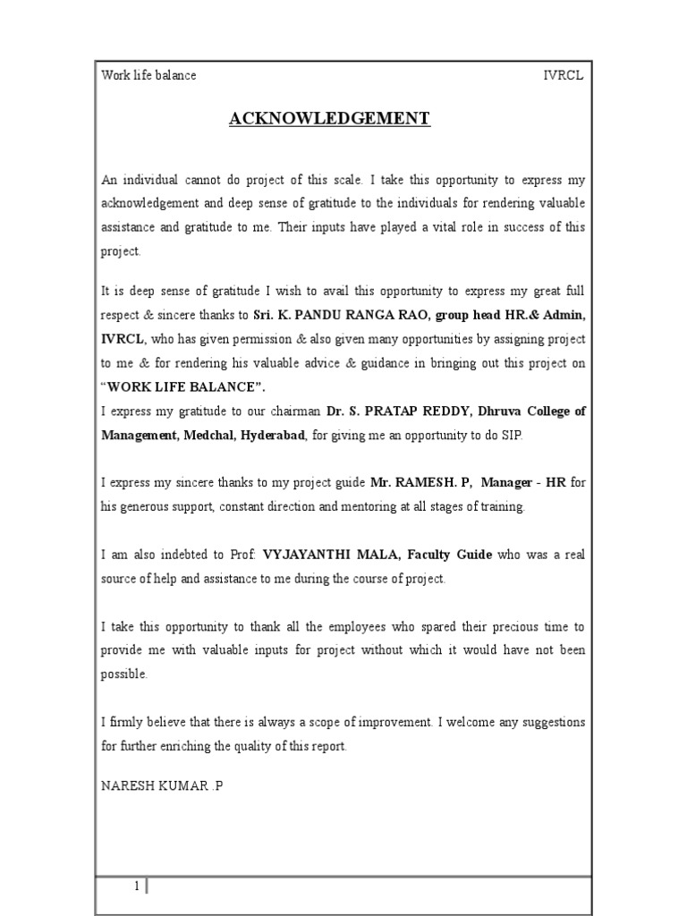 Work Life Balance Project | PDF | Work–Life Balance | Sampling (Statistics)