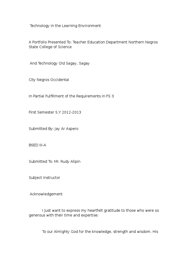 Fs 3 With Answers | PDF | Teachers | Educational Technology