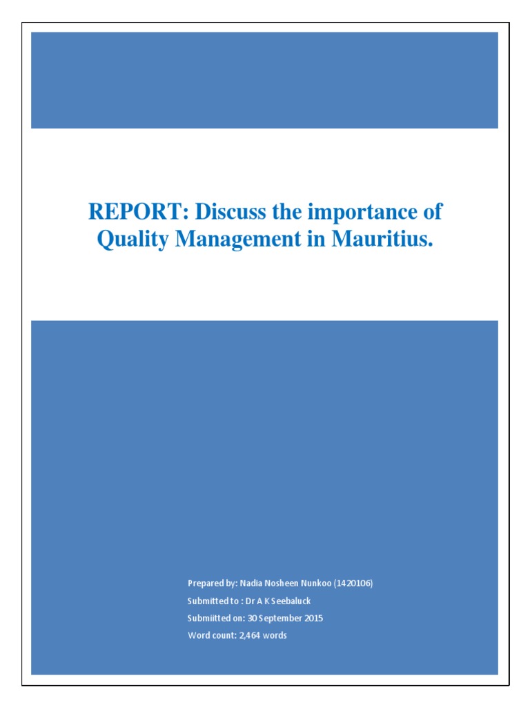 Importance of Quality Management in Mauritius | PDF | Standardization ...