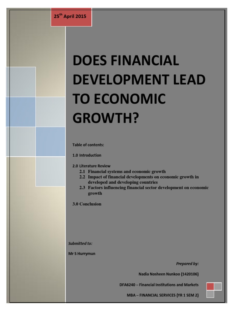 Financial Development and Economic Growth | PDF | Economic Growth ...