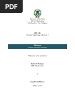 Filtration Laboratory Report Pdf Filtration Chemical Engineering