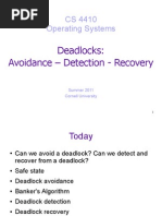 CS 4410 Operating Systems: Deadlocks: Avoidance - Detection - Recovery