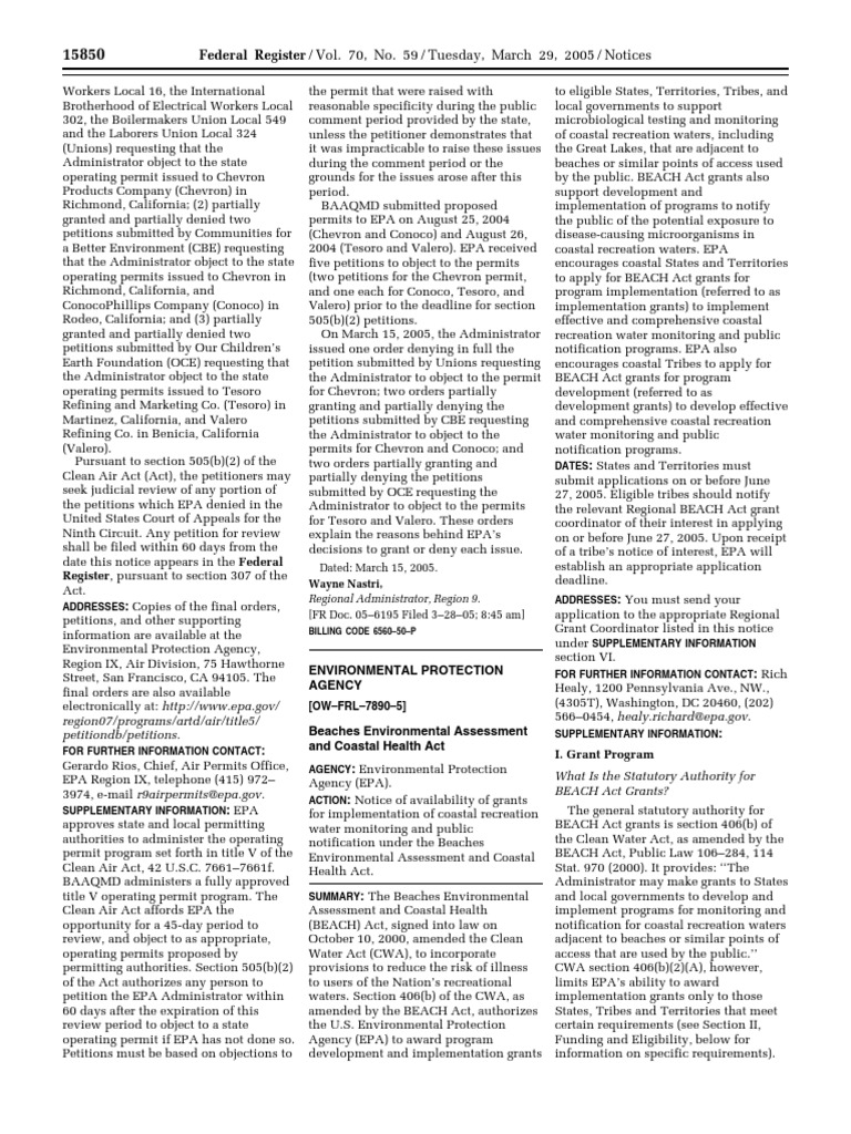 EPA Permits Review for California Refineries | PDF | United States ...