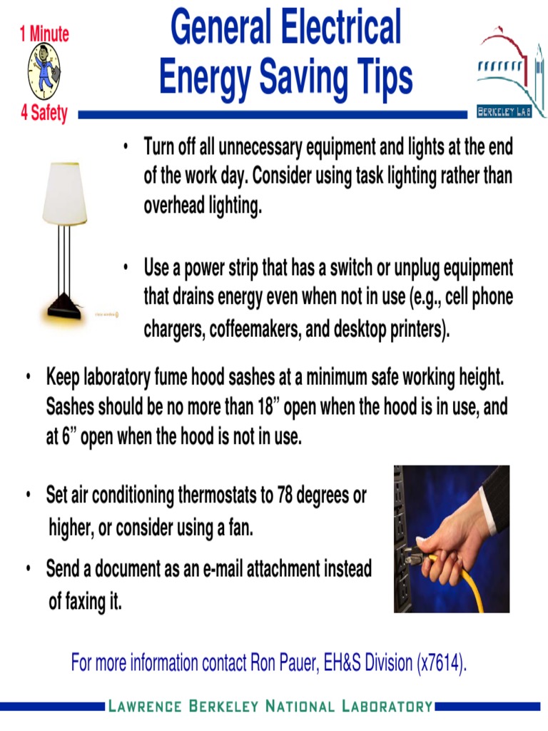 Energy Saving Tips for Workplaces | PDF | Technology & Engineering