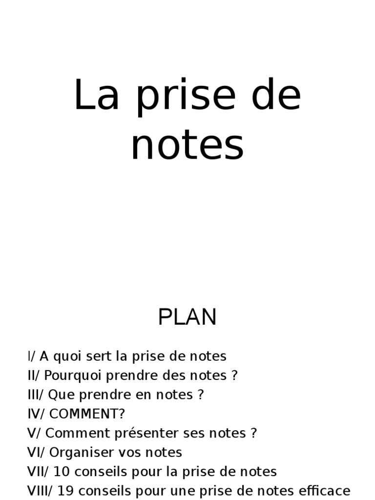 Techniques Efficaces de Prise de Notes | PDF